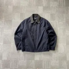 90s Dockers 襟レザー ドリズラージャケット ブルゾン ブラック　XL 90s Dockers 襟レザー ドリズラージャケット ブルゾン ブラック