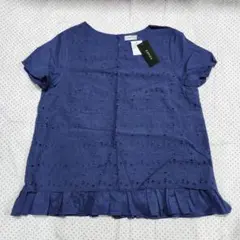 【美品】ESPICA エスピカ ネイビー刺繍半袖シャツ L