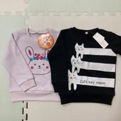 ★新品タグ付き★西松屋　トレーナー　うさぎ　ねこ　95 2点セット
