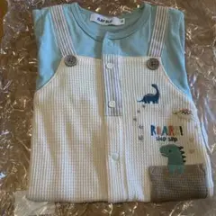 新品 SLAP SLIP BABY サロペット風ドッキング恐竜刺繍ロンパース