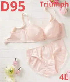 新品未使用 トリンプ D95 4L ブラジャー ショーツ ピンク 大きいサイズ2