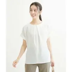 新品未使用【mk michel klein】フロントタックデザインブラウス 36
