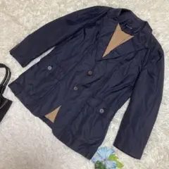 美品　ランバンコレクション　中綿ジャケット　ネイビー　日本製　48 Lサイズ