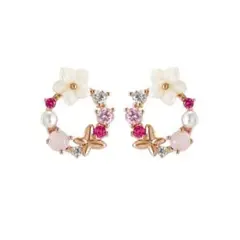 フラワーパールピアス