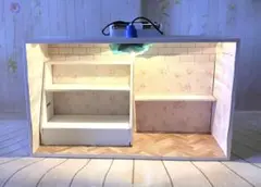ドールハウス ミニチュア ハンドメイド 箱の中 明かりのつく 部屋 お店