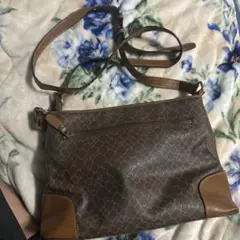 ブラウン クロコダイル型押し ショルダーバッグ