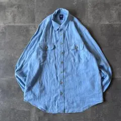 00s OLD GAP シャンブレー風 長袖シャツ XL ブルー A328