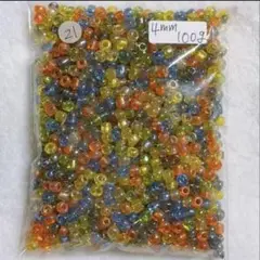 [21] ガラスシードビーズ 4mm 100ｇ