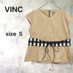◇【VINC】Ｖネックトップス　ベルト付き　コットン100% カイリョウスケ
