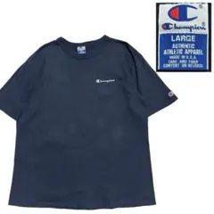【90s】USA製 チャンピオン Tシャツ スクリプトロゴ　サイズL ネイビー