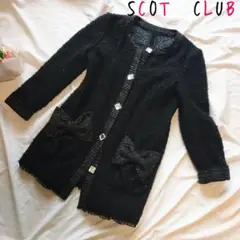 SCOT CLUB スコットクラブ ノーカラージャケット ツイードジャケット