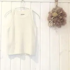 処分価格❣️KBF×Green Parks 配色ニットタンク アイボリー ベージュ