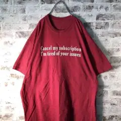 【ヴィンテージ】レッド アルファベット プリントTシャツ 古着used BS9