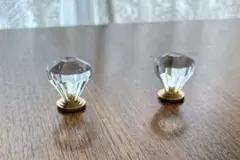 アクリル　ダイヤモンド型ノブ　2個セット