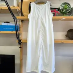 under ホワイト ノースリーブ ロングシャツワンピース