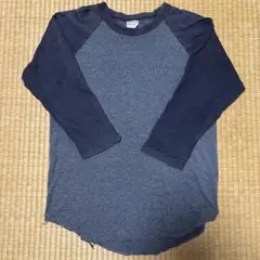 WALLA WALLA SPORT七分袖カットソー 黒灰色　ブラックグレー