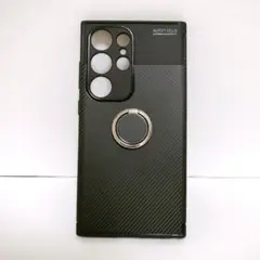 Galaxy S24 Ultra ケース リング付き 耐衝撃 レンズ保護 黒
