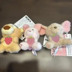 ストロベリータグ付きぬいぐるみ3体セット