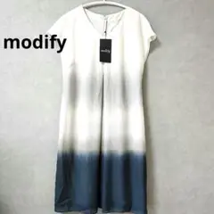 新品 modify グラデーションブルー ワンピース Mタグ付き日本製