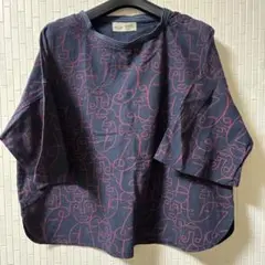 綿100%全体的に柄入りカットソー (新品未使用)