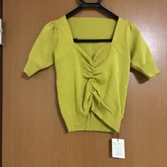 GRL 新品タグ付きイエロー 半袖ニット Lサイズ