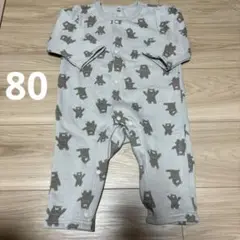 【美品】西松屋　ベビー　長袖ロンパース　裏起毛　80サイズ　クマ