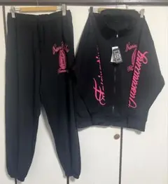 新品タグ付　SHELTY シェルティ　ジャージセットアップ　黒/桃　サイズ3L