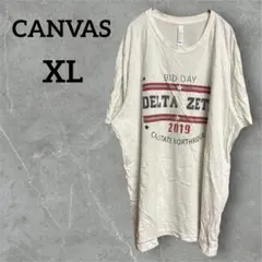 海外古着✨CANVAS【XL】半袖 Tシャツ アイボリー 男女兼用 ゆったり