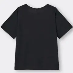 美品 GU シアーリブT ブラック S レイヤード インナー Tシャツ