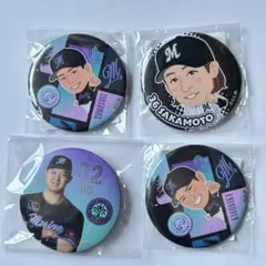 千葉ロッテマリーンズ選手缶バッジ4個セット