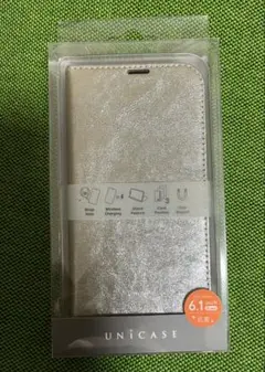 UNiCASE iPhone13ケース 手帳型 カードポケット付 シルバー