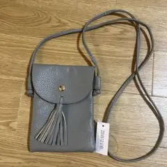 mauve フリンジ付きグレー バッグ
