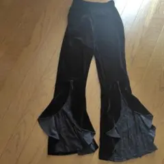黒 ベロア フレアパンツ 9Y SHIEN
