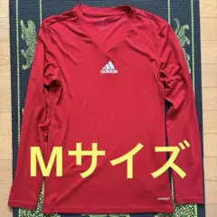 【美品】adidas 赤 長袖 Tシャツ M TEAM BASE TEE