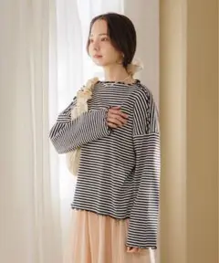 【50%OFF】blossom border top～ブロッサムボーダートップ
