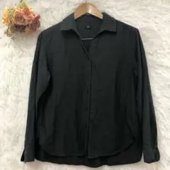 ★UNIQLO★ユニクロ ライト フランネルシャツ 【S】 長袖 黒