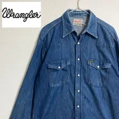 90s Wrangler ラングラー デニムウエスタンシャツ 韓国製 M