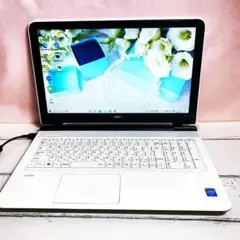 52大容量1TB⭐️カメラ付き在宅ワークや学習に⭐️白NEC薄型ノートパソコン