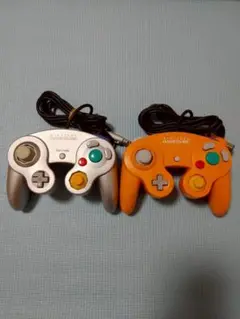 ゲームキューブコントローラー シルバー オレンジセット