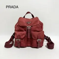 PRADA プラダ ナイロン リュック バッグパック 三角プレート 赤 レッド