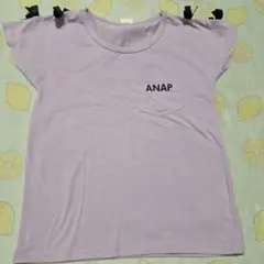 ANAP 紫色 Tシャツ リボン付き