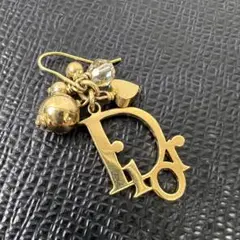 クリスチャン ディオール ピアス ハート ストーン ロゴ ヴィンテージ ゴールド