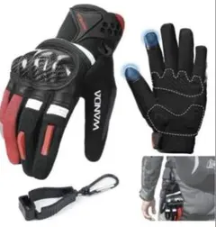 【新品未使用✨】WANDA バイク用 グローブ ブラックレッド M