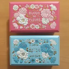 Morozoff モロゾフ 空き缶 小物入れ 〈フローラルピンク&アイスブルー〉