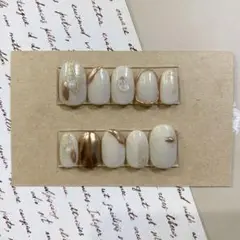 ニュアンスネイル 冬 淡色 ミラー ネイルチップ
