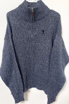 U.S. POLO ASSN. 別注 ハーフジップメランジニットプルオーバー