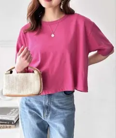 美品　ジーラ　コットン天竺ショートTシャツ