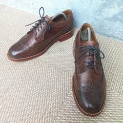 【美品】ジャスティン Jastin ウイングチップビジネスシューズ 39茶
