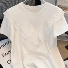 ソフトテクスチャー　半袖　白　Tシャツ