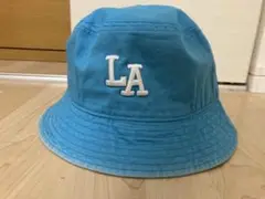LAサンタモニカ限定　ロゴ刺繍 バケットハット 水色　夏用